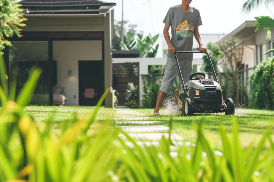 small electric push mower